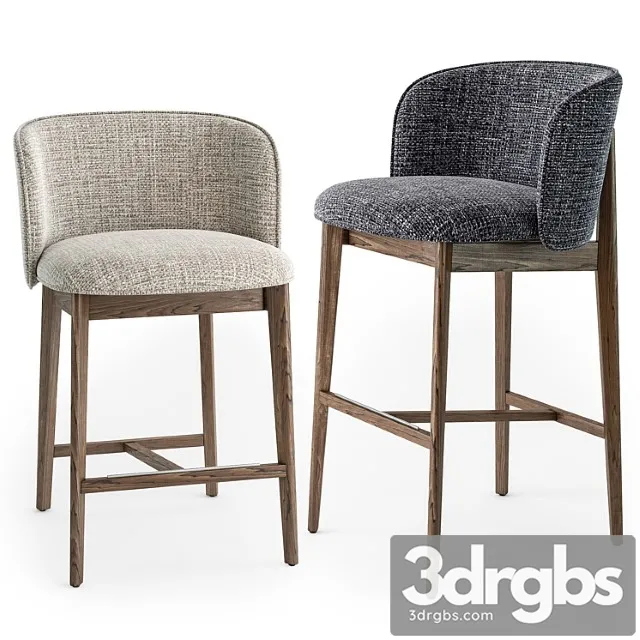 Calligaris abrey wood stool 2 3D Model Free