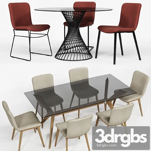 Calligaris annie chair vortex tokyo table 2 3D Model Free