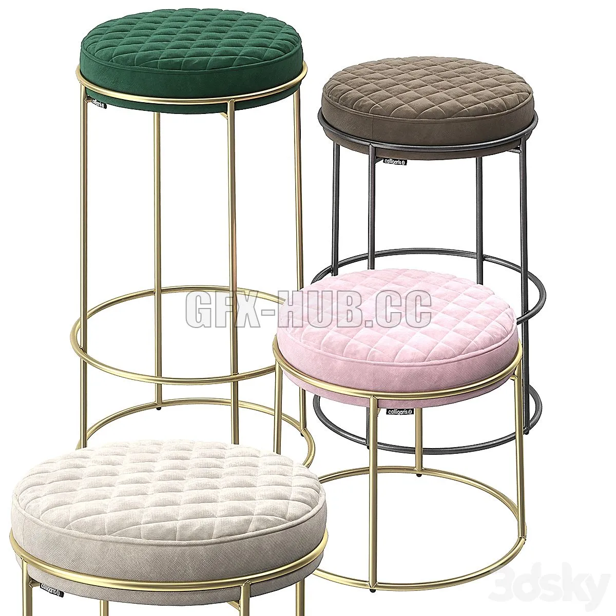 Calligaris atollo stools 3D Model