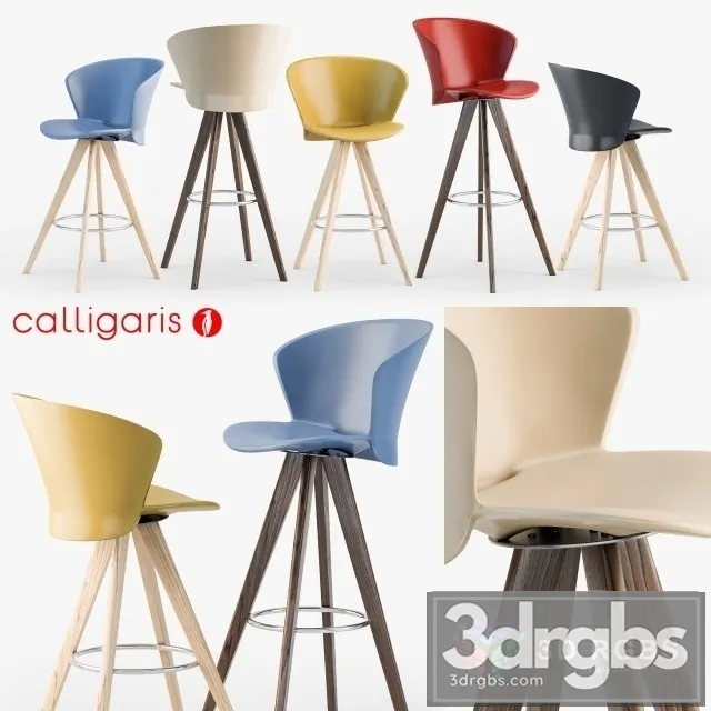 Calligaris Bahia W Bar Stool 3D Model Free