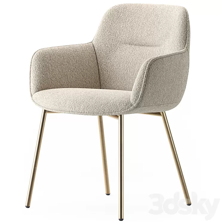 Calligaris Cocoon metal legs armchair 3D Model Free