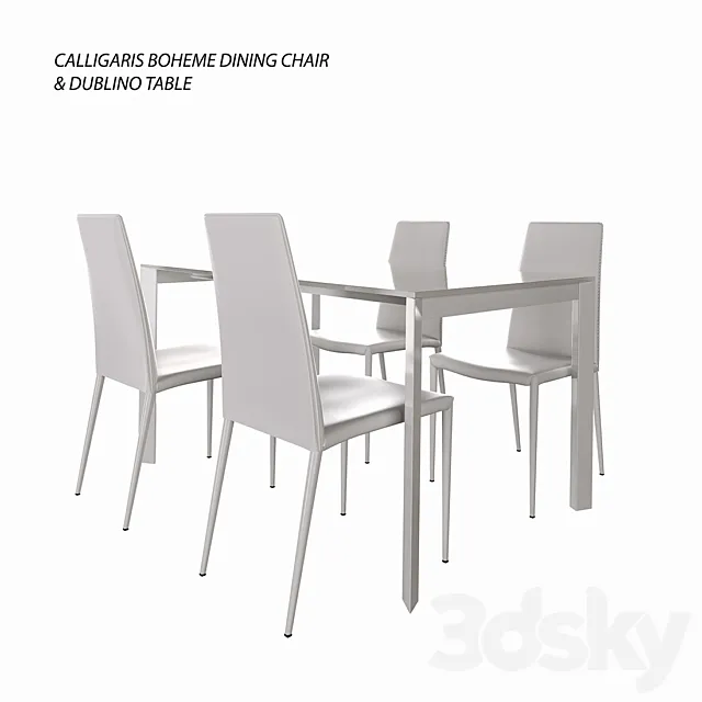 Calligaris dining chair & Dublino table 3DModel