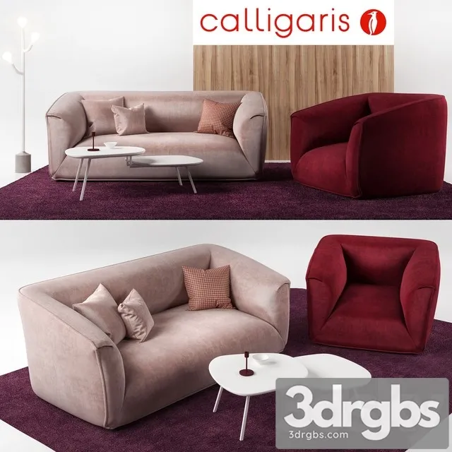 Calligaris Furniture SetnCalligaris Sweet 3D Model Free