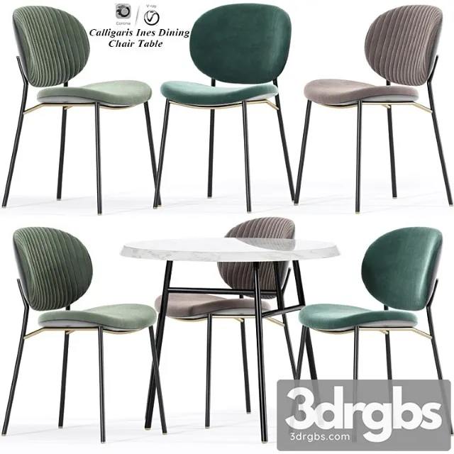 Calligaris Ines Dining Chair Table 1 3D Model Free