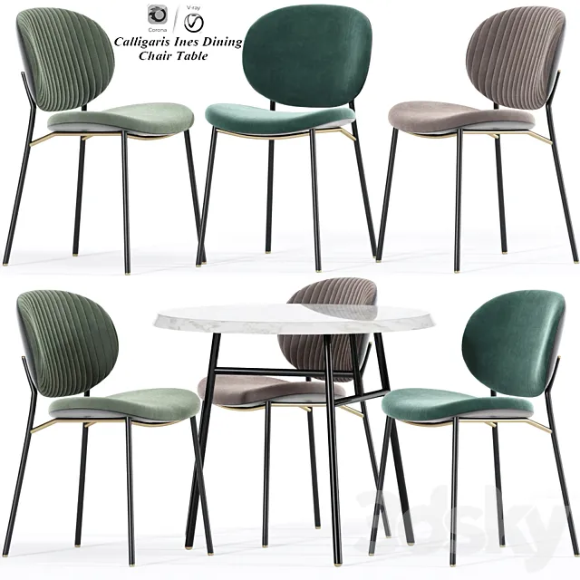 Calligaris Ines Dining Chair Table 3D Model