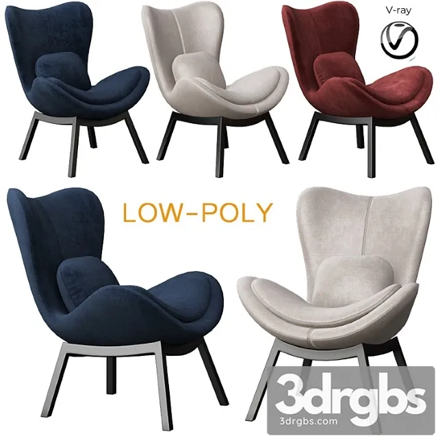 Calligaris Lazy Armchair Low Poly 3D Model Download