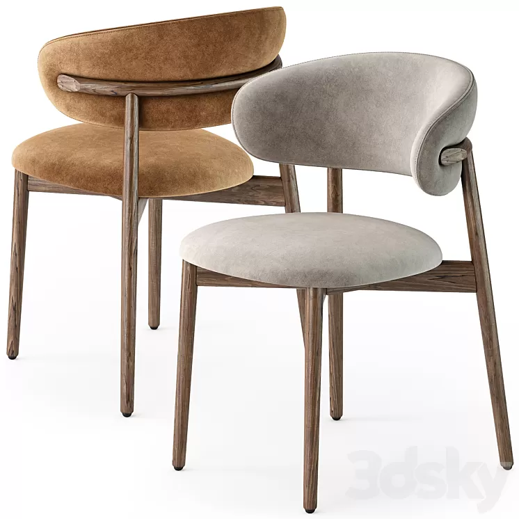 Calligaris Oleandro wood chair 3D Model Free