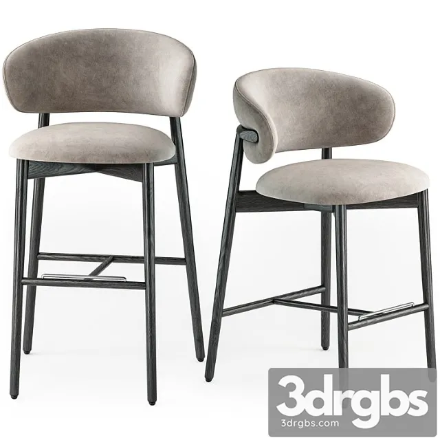 Calligaris Oleandro Wood Stool 3D Model Free