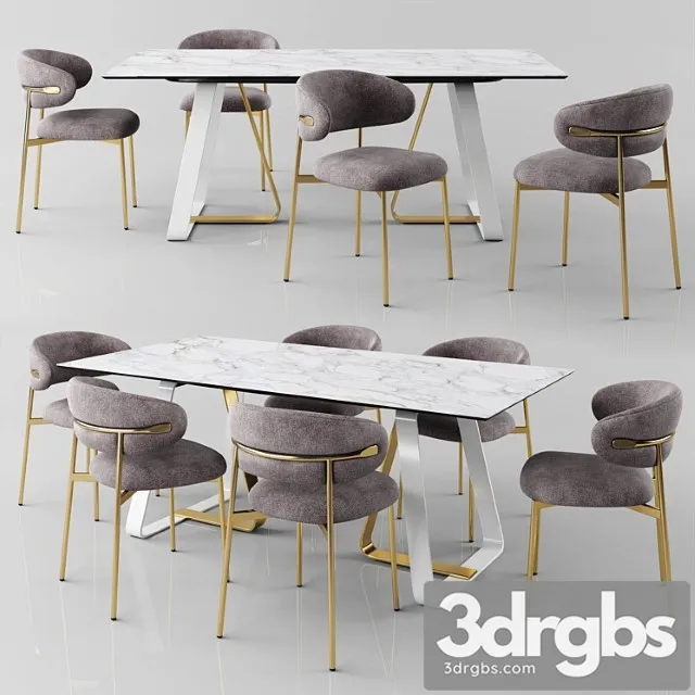 Calligaris sunshine tavalo table Oleandro chair 2 3D Model Free