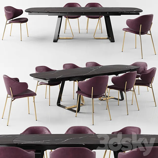 Calligaris Sunshine Tavalo table_Holly Chair 3D Model