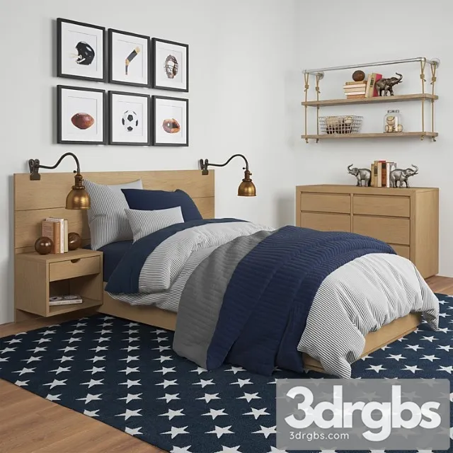 Callum floating nightstand platform bed restoration hardware 2 3D Model Free