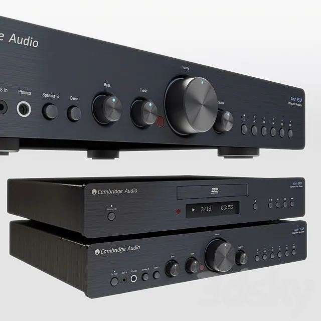 Cambridge audio. DVD player and receiver AZUR 351C AZUR 351A 3DModel