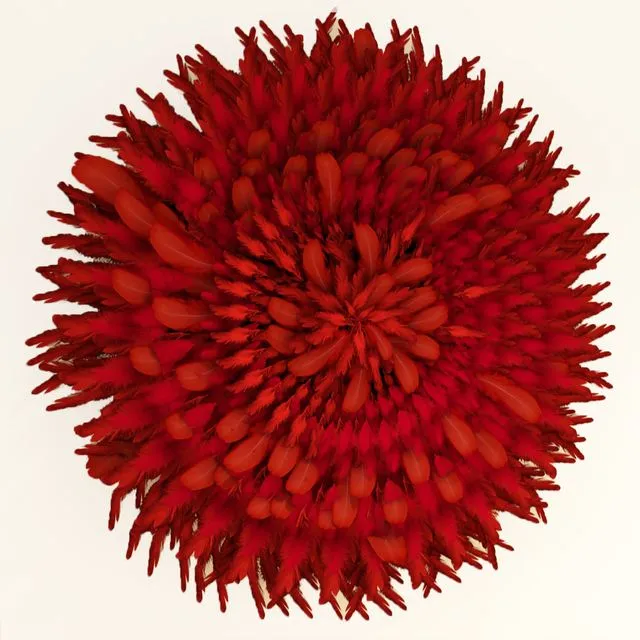 Cameroonian hats feathers interior decoration 3D Model