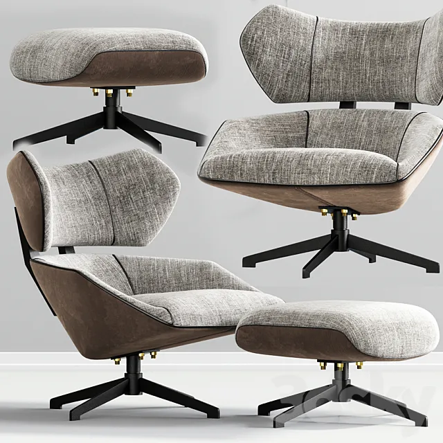 Camila armchair and pouf 3DModel