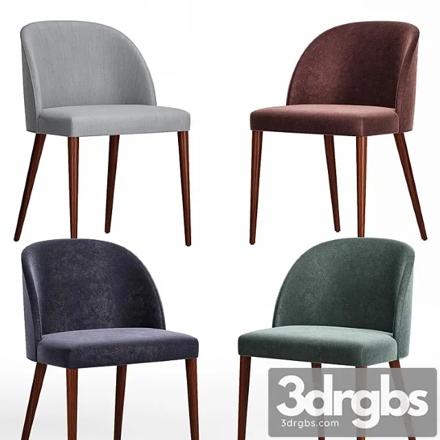 Camille anthracite italian dining chair 2 3D Model Free