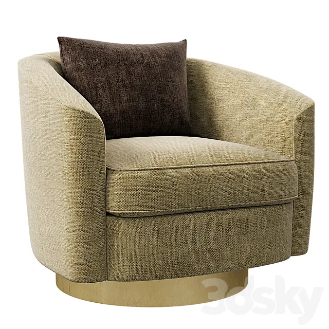 Camino Leather Swivel Chair Bernhardt Interiors 3D Model