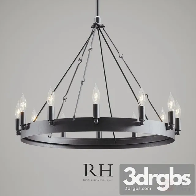 Camino Vintage Candelabra Filament Round Chandelier Iron 1 3D Model Download
