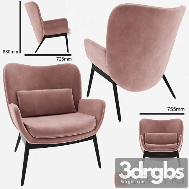 Cammy armchair by castlery 3D Model Free