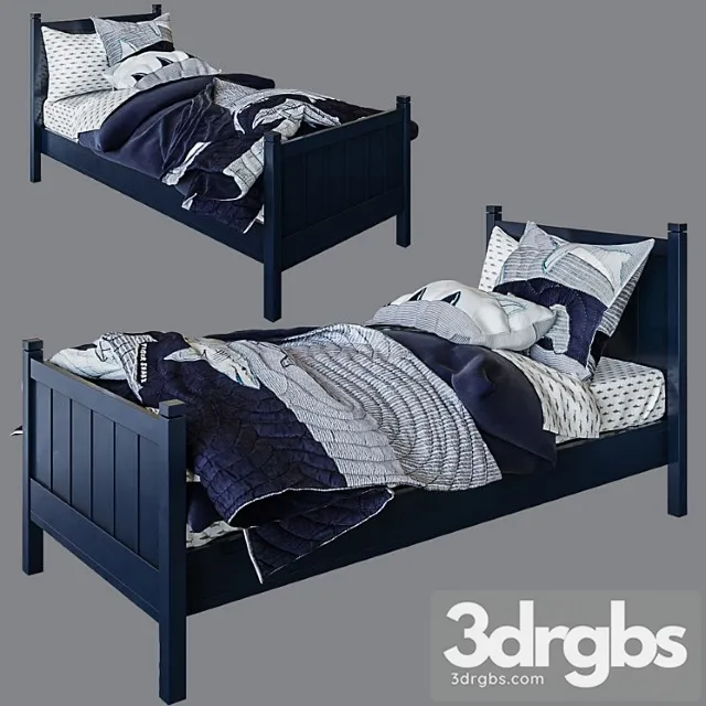Camp Single Bed Navy 3D Model Free
