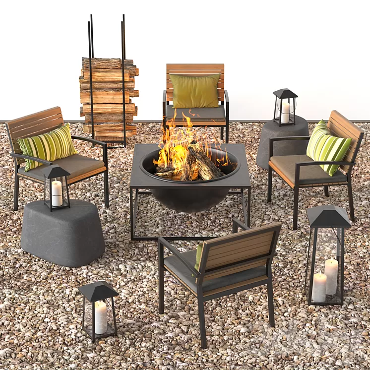 Campfire resting place 3 3D Model