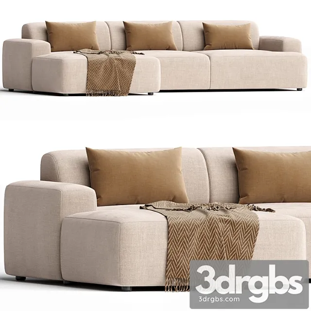 Canape Dangle 4 Places Couleur Grege Melva 3D Model Free