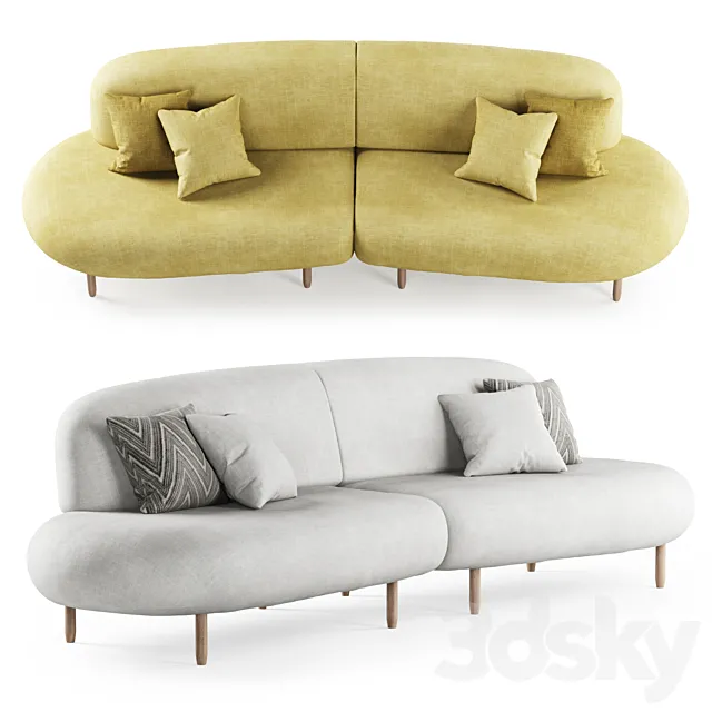 Canape Galet Par Tinja _ Fauteuil Galet 3DModel