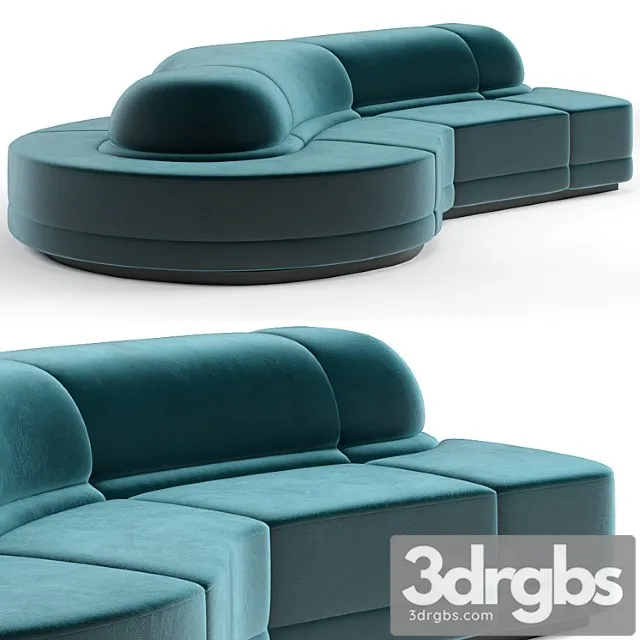 Canapé rond sofa 2 3D Model Free
