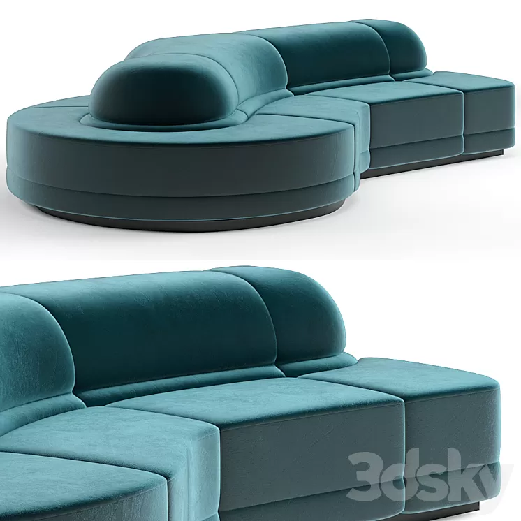 Canapé rond sofa 3D Model