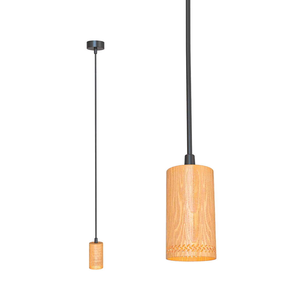 Candellux Lighting - Ceiling lamp with wooden frame Tubo 31-78568 3D Model