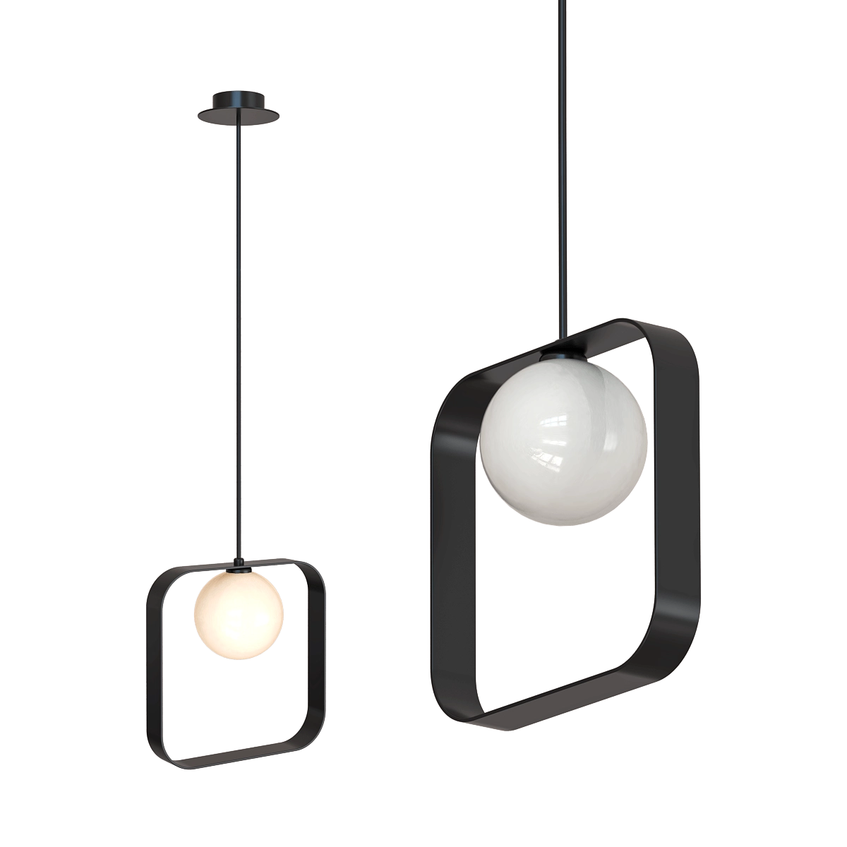 Candellux Lighting - Hanging lamp black square Tula Ledea 50101074 3D Model