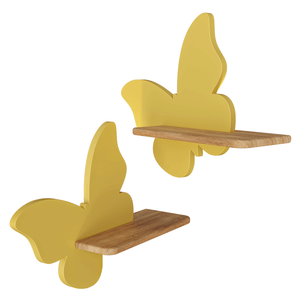 Candellux Lighting - Wall lamp and shelf 5W LED 4000K IQ Kids Butterfly gold 21-85153 3D Model