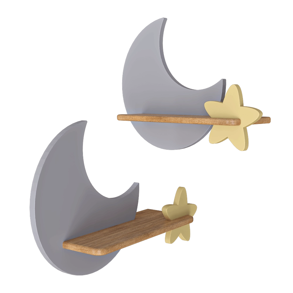Candellux Lighting - Wall lamp for children gray moon star Moon 21-75574 3D Model