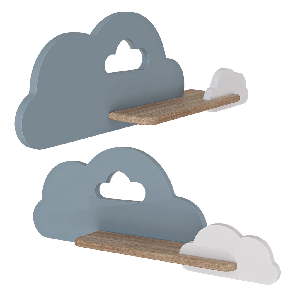 Candellux Lighting - Wall lamp shelf Children's Blue Cloud 3D Model