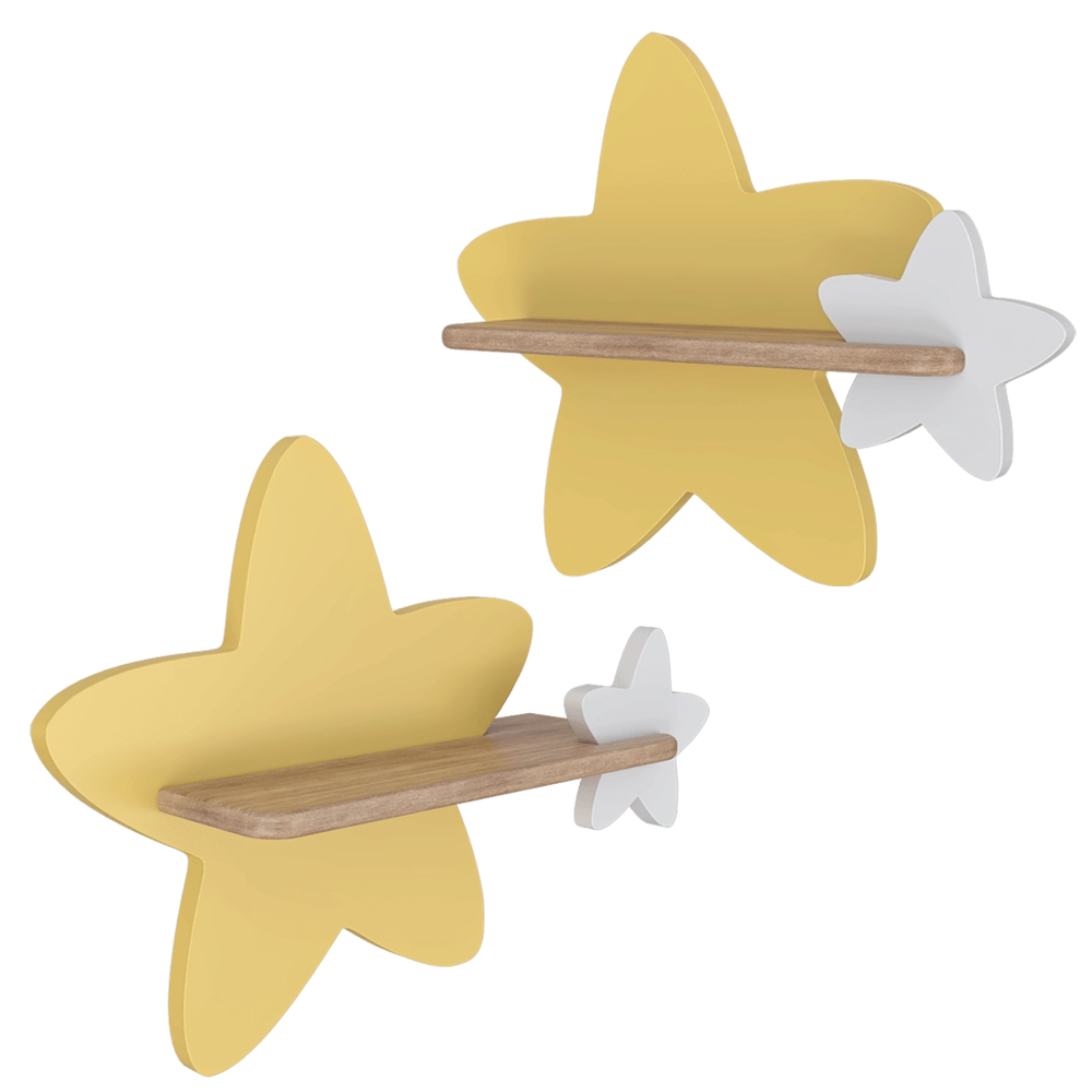 Candellux Lighting - Wall lamp shelf Child's yellow-gray Star 3D Model