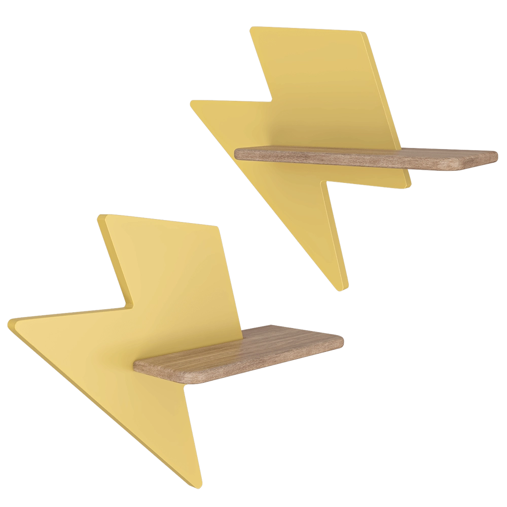 Candellux Lighting - Wall lamp shelf for children Yellow Lightning 3D Model