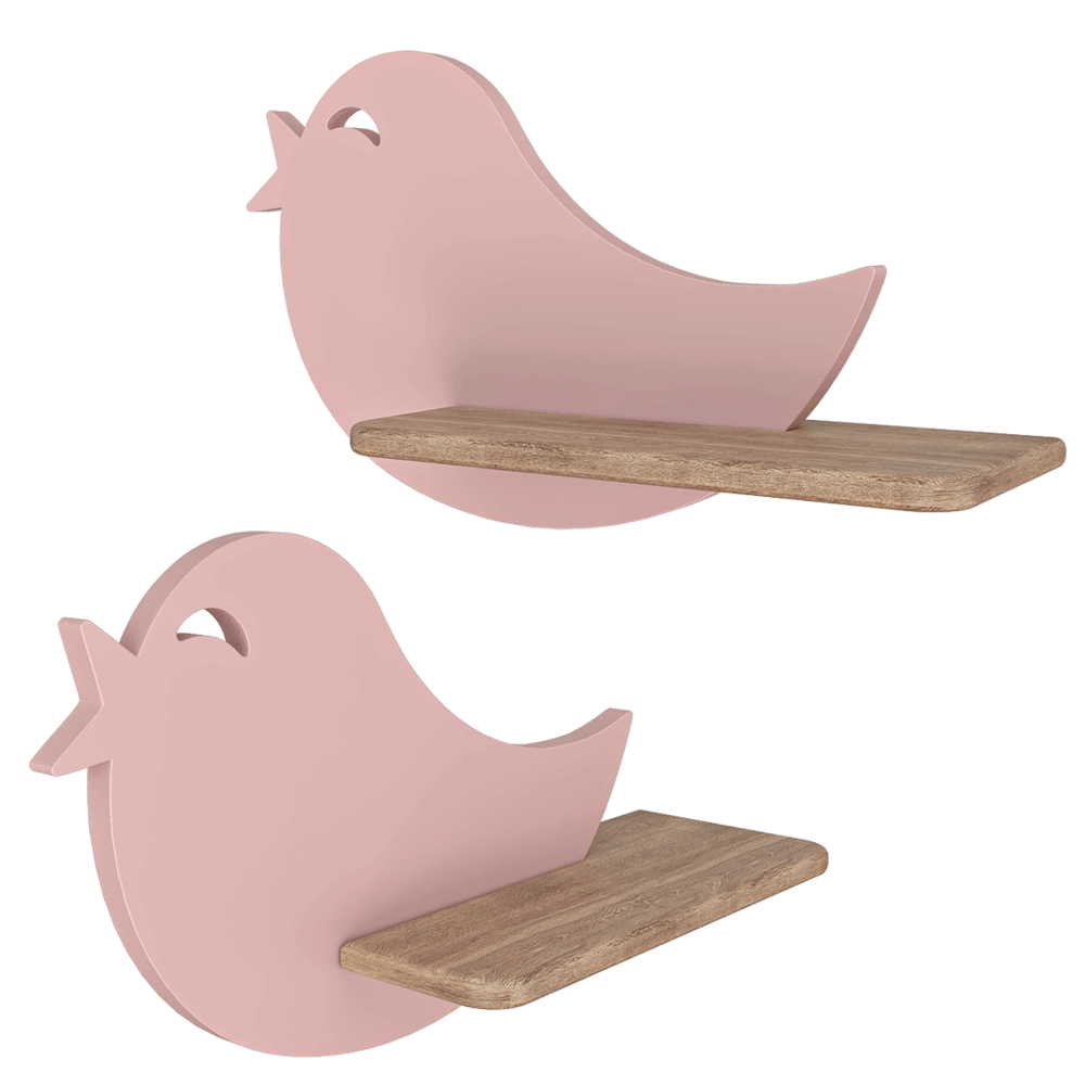 Candellux Lighting - Wall lamp shelf Pink bird 3D Model