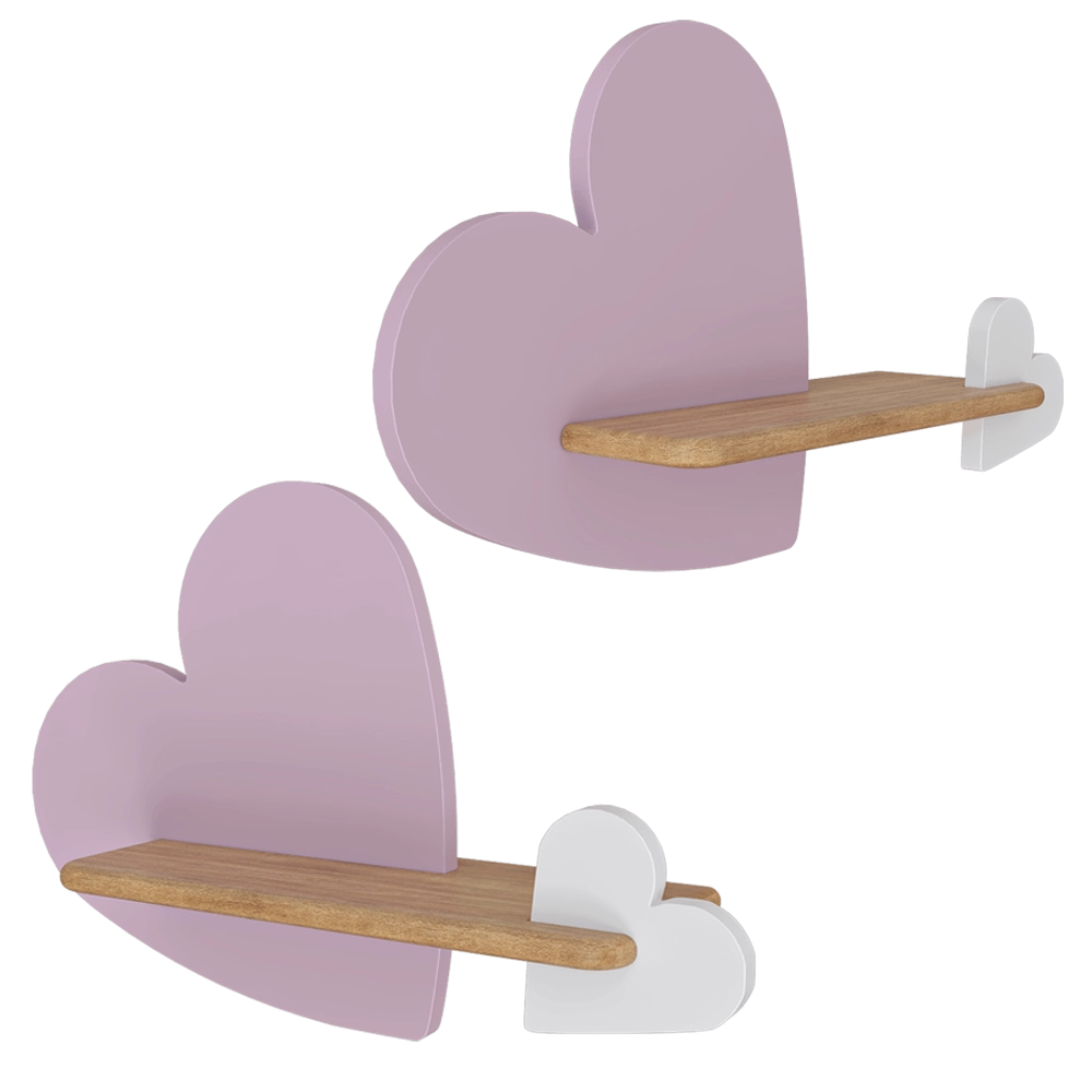 Candellux Lighting - Wall lamp shelf pink Heart 3D Model