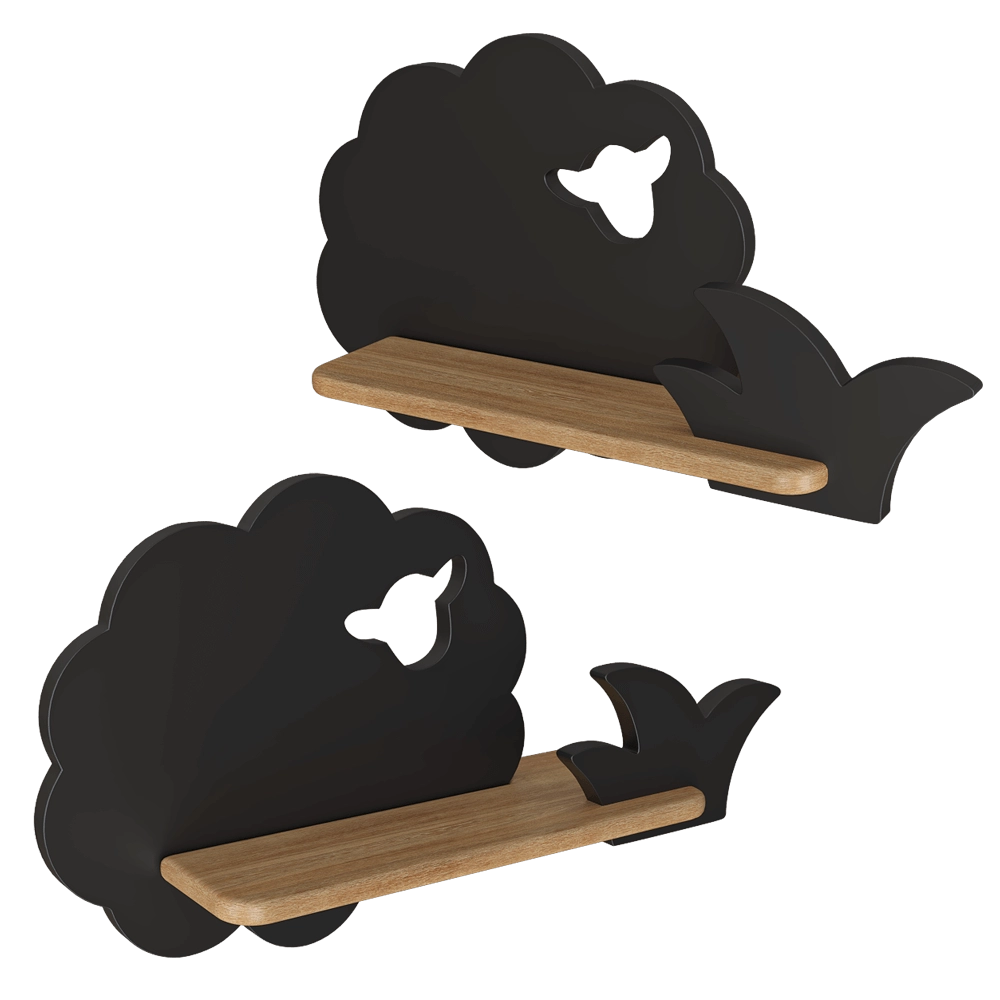 Candellux Lighting - Wall lamp shelf Sheep Black 21-84828 3D Model