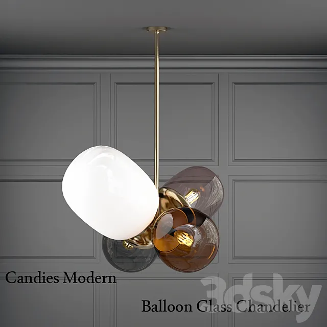 Candies Modern Balloon Glass Chandelier 3DModel