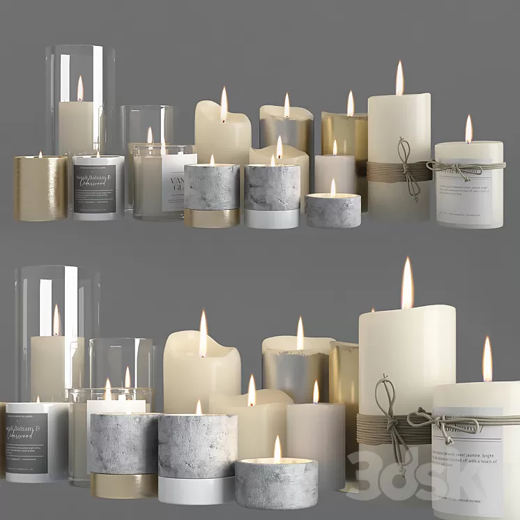 Candle Set 3D Model