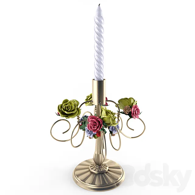 candlestick in retro style 3D Model