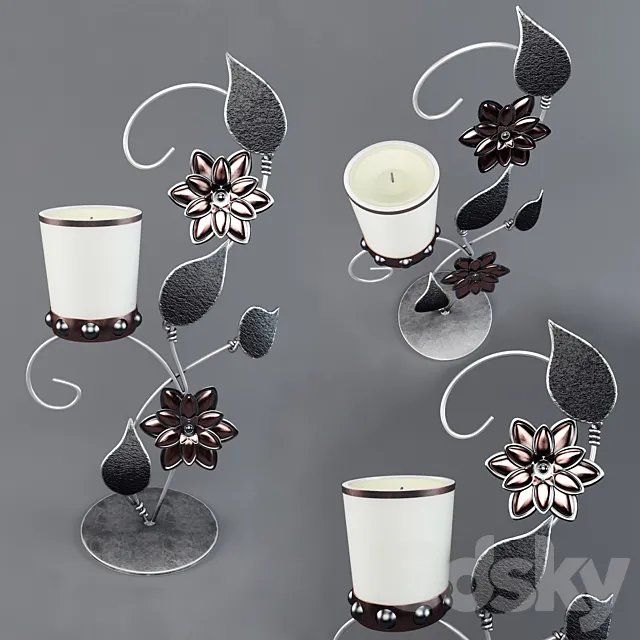 Candlestick "Pearl belt" 3D Model