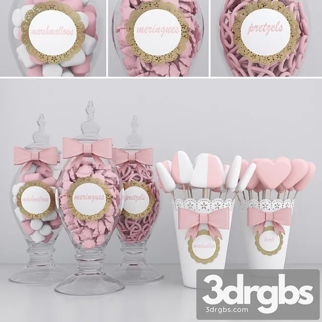 Candy jars 3D Model Free