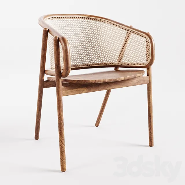 Cane Collection Rattan Armchair 3D Model
