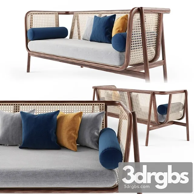 Cane sofa 2 3D Model Free