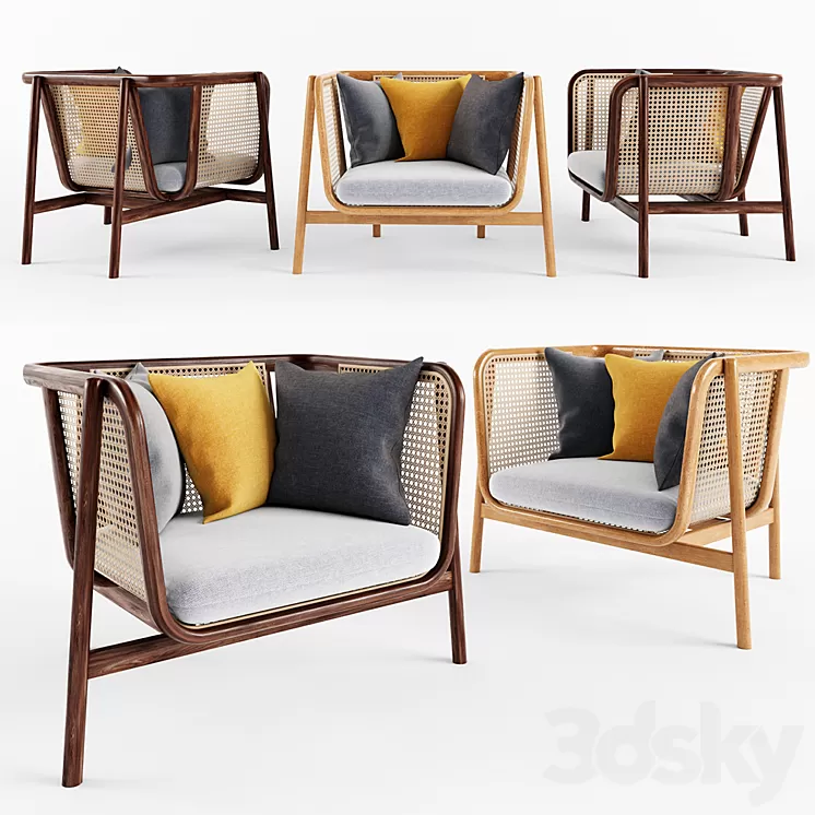 Cane sofa one seat 3D Model