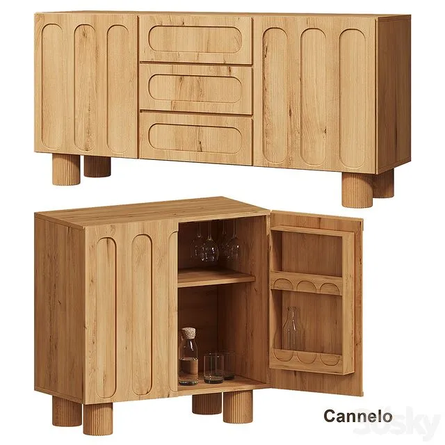 Cannelo Bar cabinet LA REDOUTE Art. 3258661  GJL418 3D Model