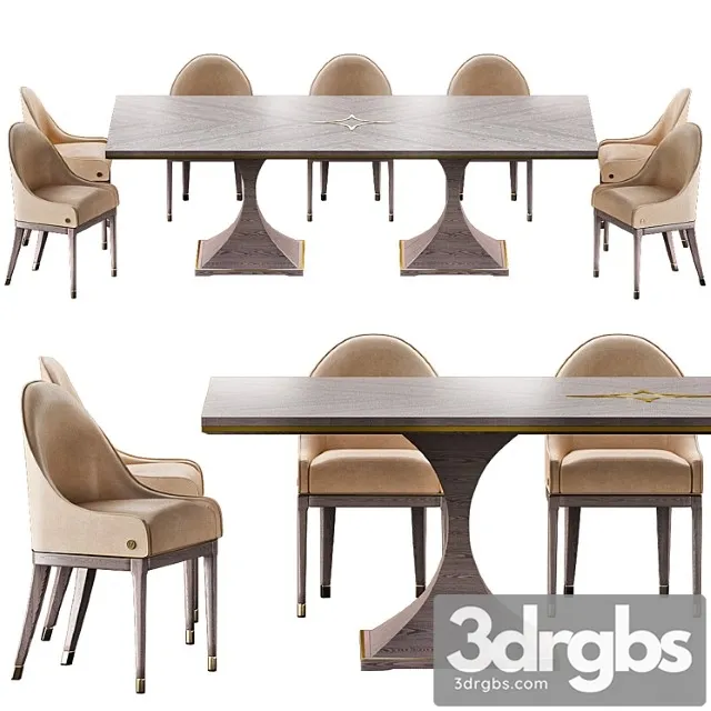 Cannes Montenapoleone Chairs and Royal Montenapoleone Tables 3D Model Free