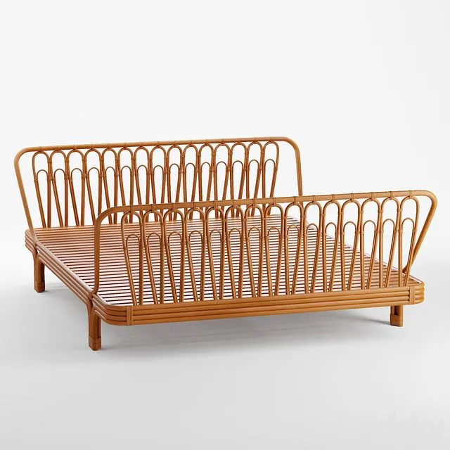 Canoga Rattan Bed 3D Model
