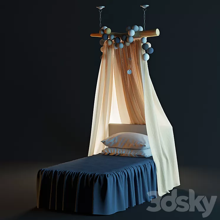Canopy bed 3D Model